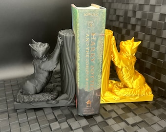 Cat Scratch Bookend Set / Home Library / Bookshelf Decor / Book Guardian / Booktok / Cat Lover / Feline Friend