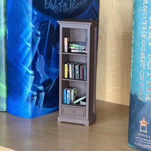 1/12 Scale Single Drawer 3 Shelf Mini Bookcase / Mini Books / Bookshelf / Miniatures / Doll House Furniture