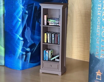 1/12 Scale Single Drawer 3 Shelf Mini Bookcase / Mini Books / Bookshelf / Miniatures / Doll House Furniture