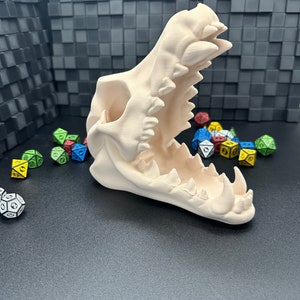 Unique Wolf Skull Dice Tower for DND | Dungeons and Dragons Table Top | Fantasy Gaming Dice Roller | D&D Accessory | Wolf
