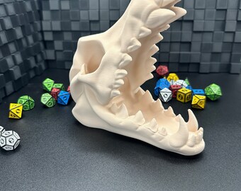 Unique Wolf Skull Dice Tower for DND | Dungeons and Dragons Table Top | Fantasy Gaming Dice Roller | D&D Accessory | Wolf