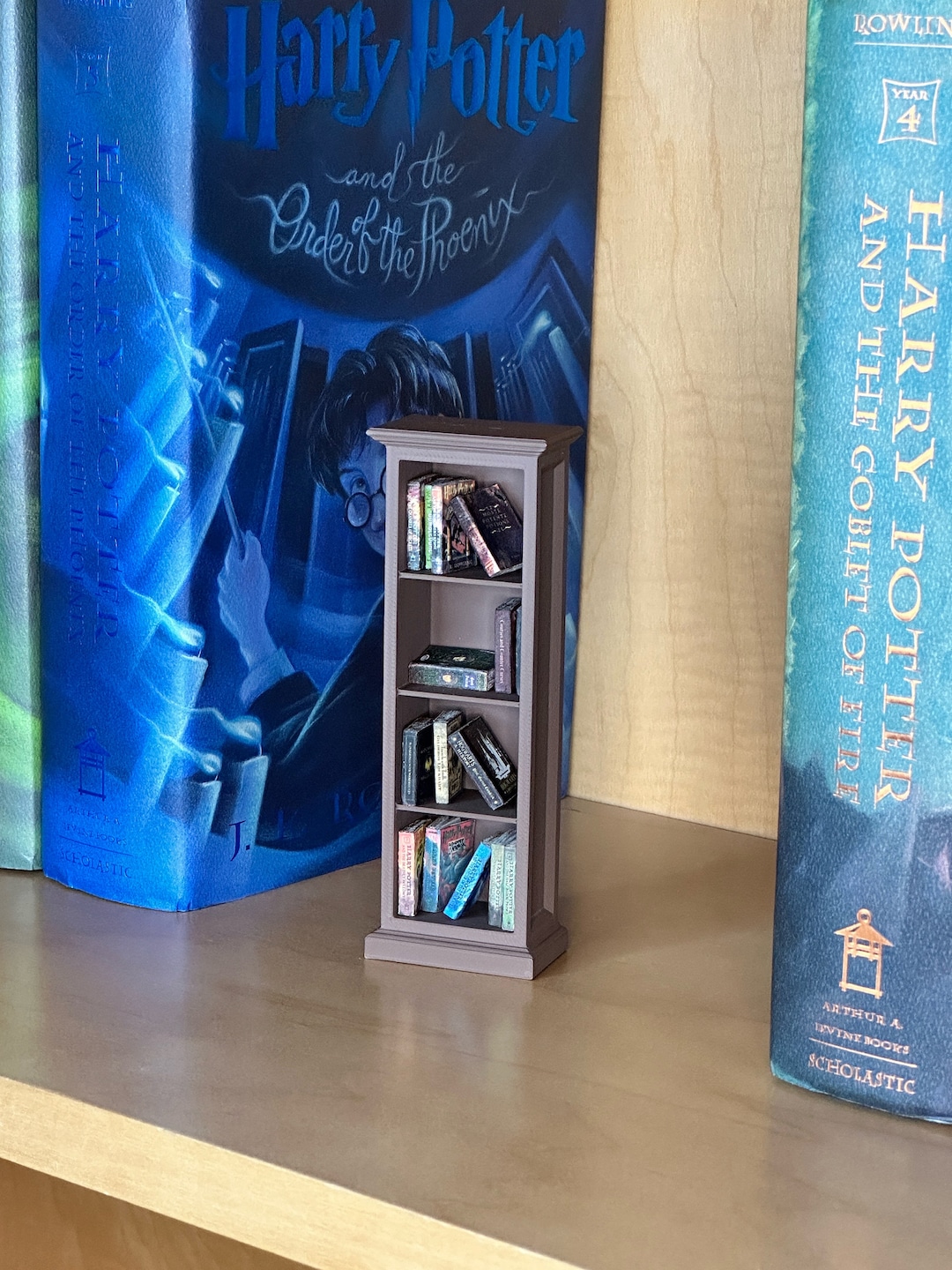 1/12 Scale / 4 Shelf Mini Bookshelf / Mini Books / Bookcase