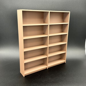 1/6 Scale 5 Shelf Large Double Library Mini Bookcase  / Mini Brands Books / Mini Books / Bookshelf / Miniatures / Doll House Furniture