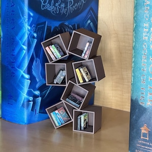 1/12 Scale Balancing Cubes Mini Bookcase / Mini Books / Bookshelf / Miniatures / Doll House Furniture