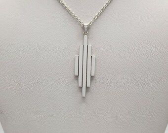 Ladies Argentium Silver Multi Bar Pendant