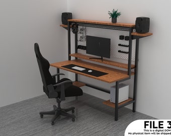 Diy-Schreibtisch Home-Office-Schreibtisch / Gaming-Schreibtisch / PC-Workstation DOWNLOAD-DATEI