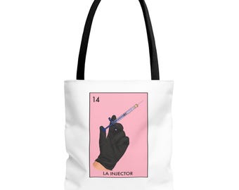 Tote Bag, Loteria, Mexican, Nurse Injector, Med Spa Gift, Med Spa, Botox, Lip Boss, Medical, Gift bag, Bag, RN, NP,