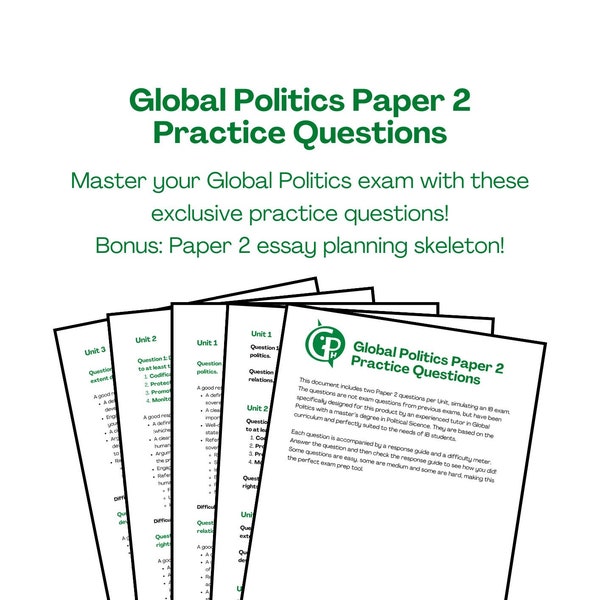 Global Politics Paper 2 Practice Questions