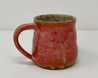 Red-Orange and Speckled Tan Mug