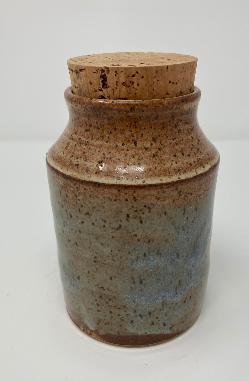Ceramic Jar With Cork Lid Etsy