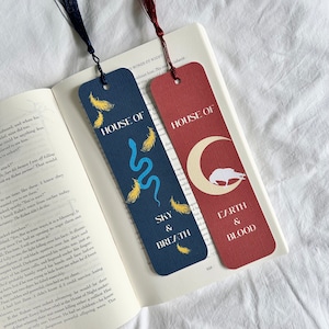Crescent City Bookmark House of Earth and Blood House of Sky and Breath Fantasy Bookmarks Sarah J Maas Merch Handmade Bookmarks image 1