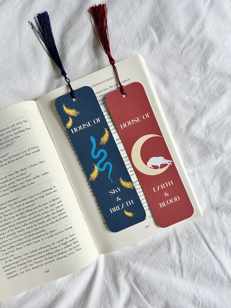 Crescent City Bookmark House of Earth and Blood House of Sky and Breath Fantasy Bookmarks Sarah J Maas Merch Handmade Bookmarks image 1