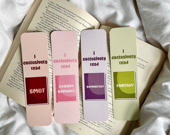 I Exclusively Read Bookmarks | Smut Reader Bookmark | Cowboy Romance Bookmark | Romantasy Bookmark | Fantasy Bookmark | Handmade Boomarks