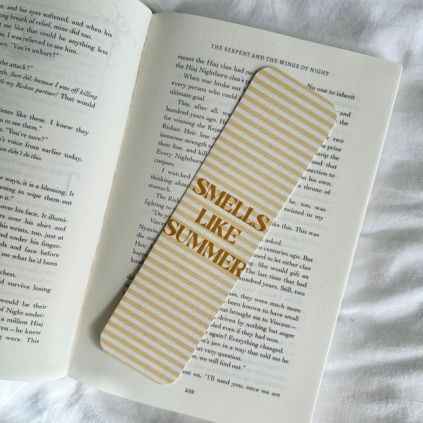 Smells Like Summer Bookmark | Summer Bookmark | Striped Bookmark | Striped Design | Gifts for Readers | Handmade Bookmark | Bookish Gifts