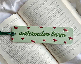 Watermelon Farm Bookmark | Watermelon Art | Watermelon Bookmark | Green Bookmark | Handmade Bookmark | Bookish Gifts | Gifts for Readers