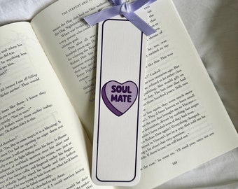 Soulmate Candy Ribbon Bookmark | Purple Bookmark | Valentine's Day Gift | Gifts for Readers | Bookish Gifts | Handmade Bookmark | Valentines