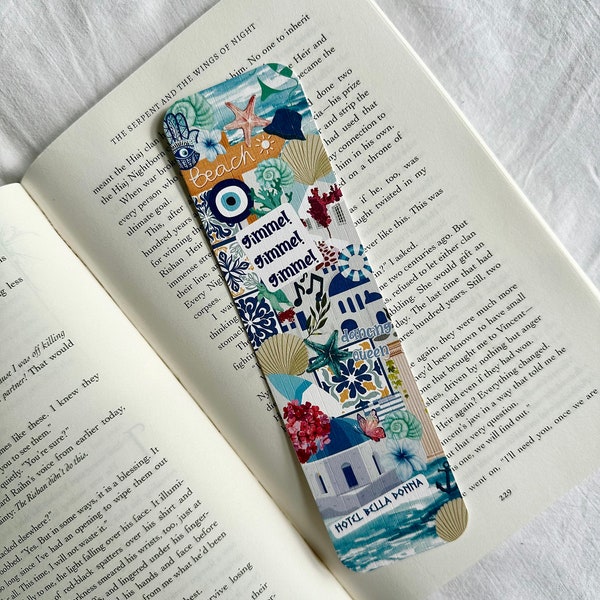 Greece Collage Bookmark | Greek Bookmark | Travel Bookmark | Dancing Queen Bookmark | Handmade Bookmark | Bookish Gifts | Gifts For Readers