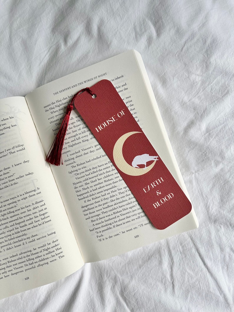 Crescent City Bookmark House of Earth and Blood House of Sky and Breath Fantasy Bookmarks Sarah J Maas Merch Handmade Bookmarks image 2