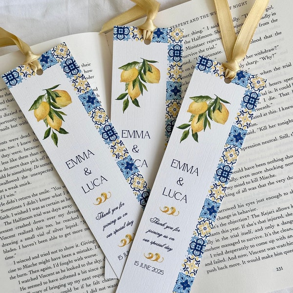 Italian Inspired Wedding Bookmark Favours | Italian Inspired Invitations | Wedding Favours | Italian Wedding Favours | Handmade Bookmarks