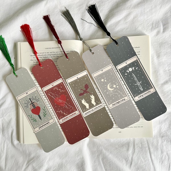 ACOTAR/Throne of Glass Tarot Bookmarks | Fantasy Book Inspired Tarot Bookmarks | Witch Bookmark