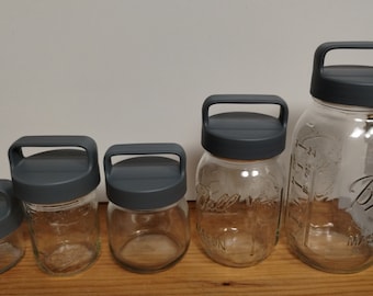 Mason Jar w/Handle Canisted Lid