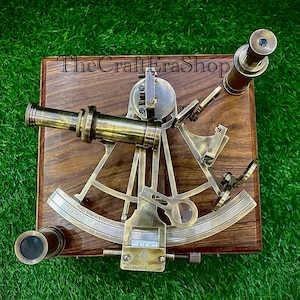 Messing nautische sextant 8&quot; met twee telescopen | Kerstcadeau | Werkende sextant nautisch messing | Maritieme navigatie-instrumenten