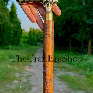 Brass Walking Stick Walking Cane for Men, Brass Handle Victorian ...