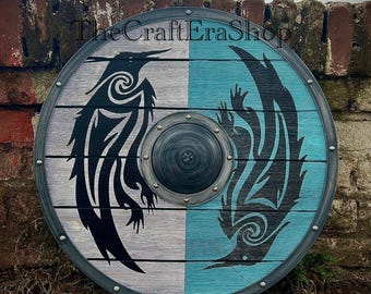 Eivor Valhalla Wikinger Schild: Rundes Holz Schild, Wandkunst