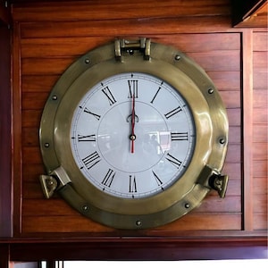 Wall Décor Clock, Porthole Wall Clock, Maritime Porthole Clock For Wall Décor, Maritime Ship Porthole Window Clock, Maritime Home Décor