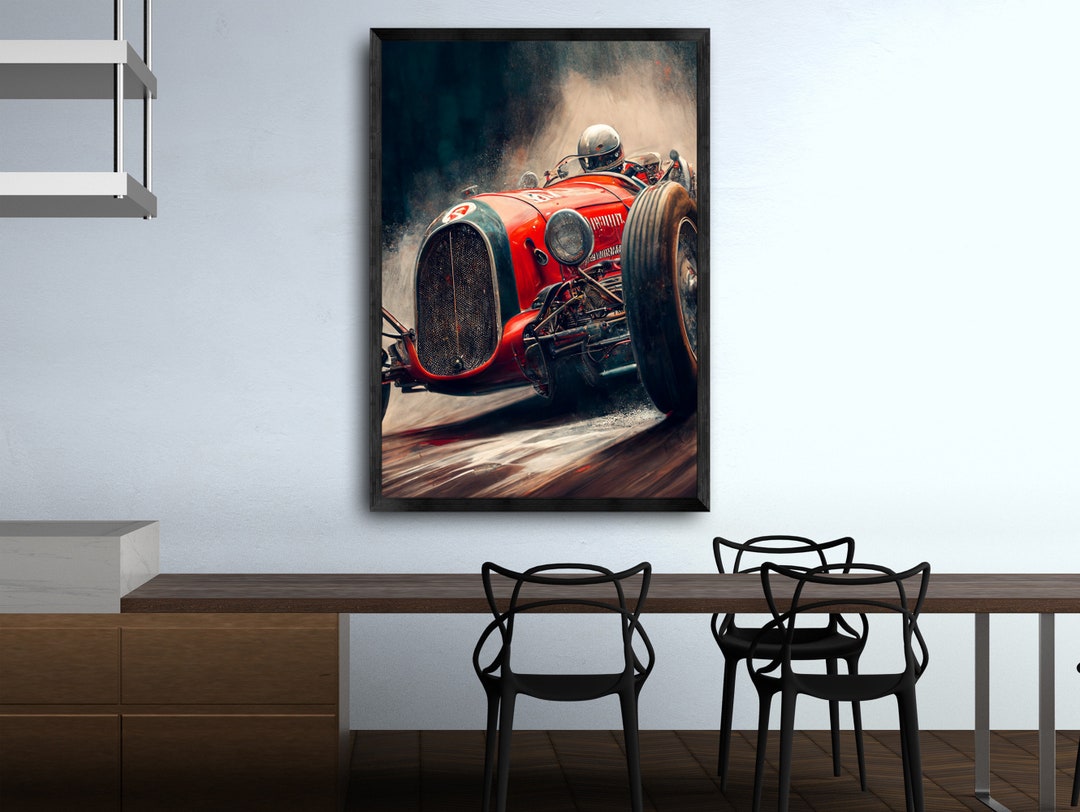 Racing Nostalgia: Vintage Red Racing Car With Open - Etsy