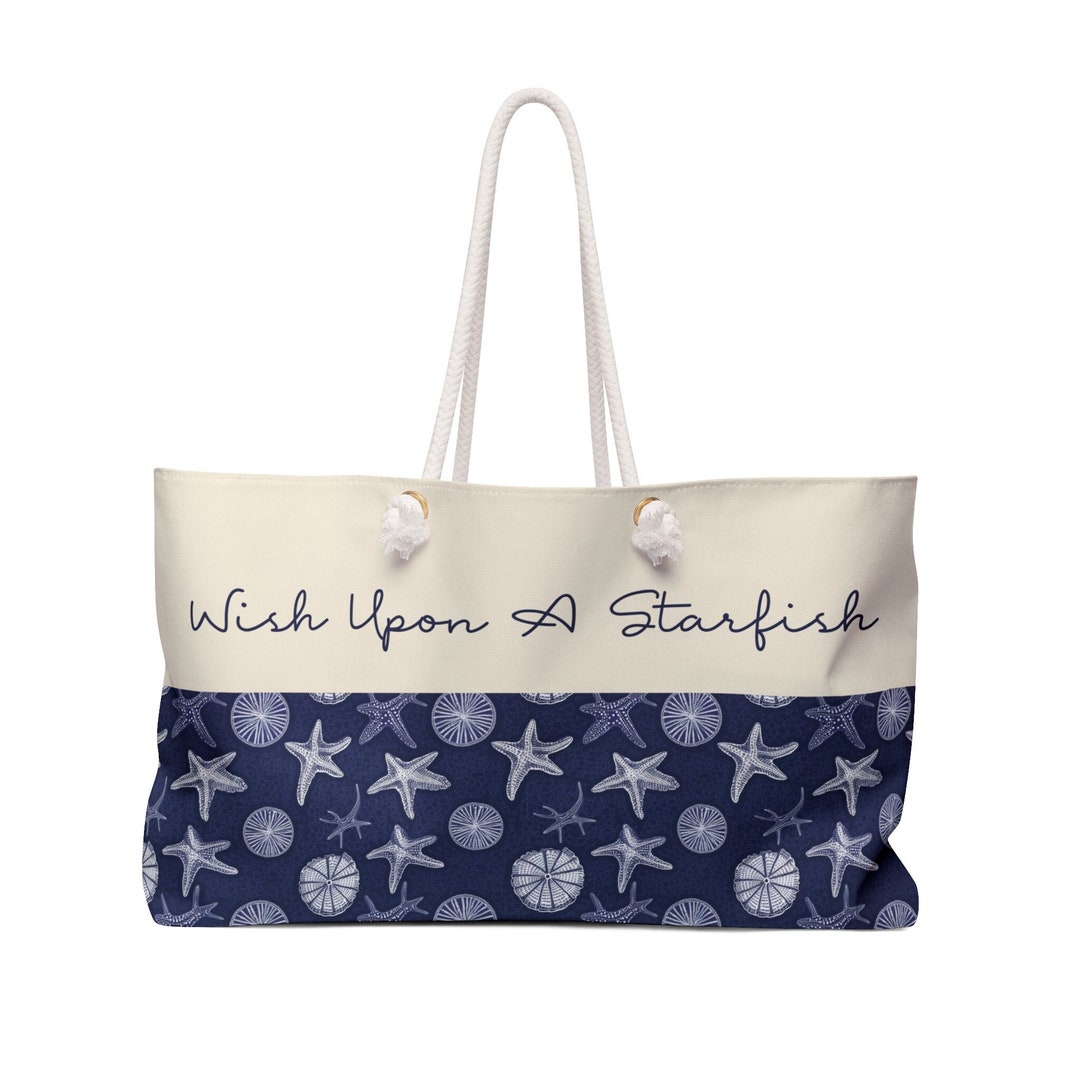 Large Totes Bags: Wish Upon A Starfish Market Tote Bag Travel Pool Tote  or Beach Bag Overnight Travel Bag Wine Tote Sea Bag Bags