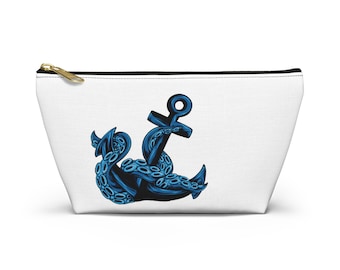 Nautical Anchor & Octopus Accessory Pouch | Navy Blue Makeup Bag