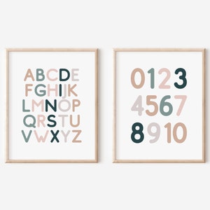 Letters and Numbers Posters | Educational | Alphabet | 0-10 | A-Z | Classroom Wall Art | Classroom Decor | Homeschool Decor | Montessori