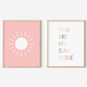Boho You Are My Sunshine Print, Nursery Wall Art, Boho Sunshine, Set of 2, Colorful, Nursery Decor, Playroom Wall Decor, Instant Download