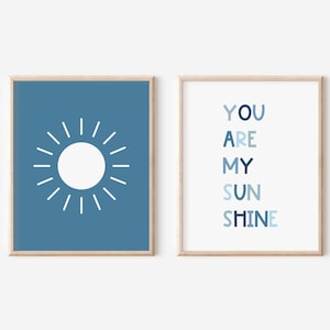 Boho You Are My Sunshine Print, Nursery Wall Art, Boho Sunshine, Set of 2, Colorful, Nursery Decor, Playroom Wall Decor, Instant Download