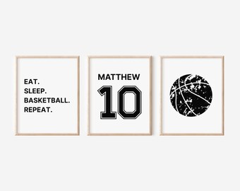 Basketball Prints, Basketball Jersey Print, Custom Name, Basketball Wall Art, Boys Room Decor, Nursery Printable, Sports Poster