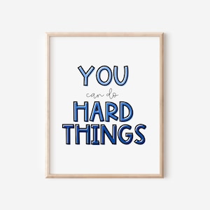 Positive Affirmations Poster | Inspire and Uplift | Daily Motivation | You Can Do Hard Things Poster | Classroom Wall Art | Classroom Decor