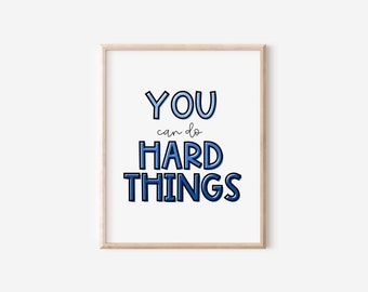 Positive Affirmations Poster | Inspire and Uplift | Daily Motivation | You Can Do Hard Things Poster | Classroom Wall Art | Classroom Decor