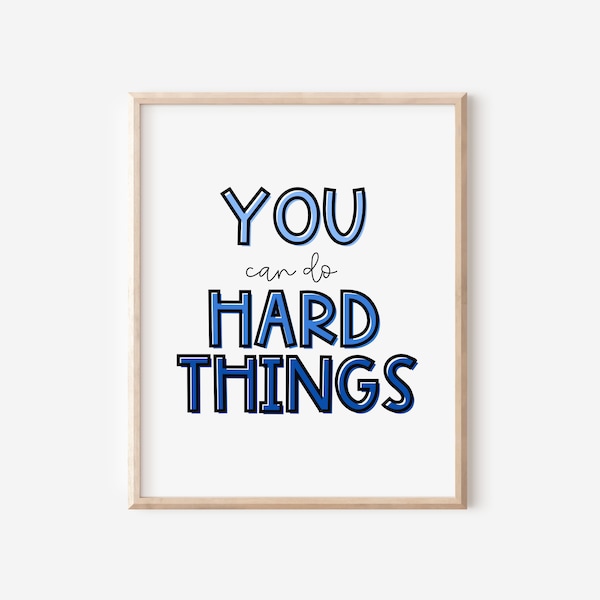 Positive Affirmations Poster | Inspire and Uplift | Daily Motivation | You Can Do Hard Things Poster | Classroom Wall Art | Classroom Decor