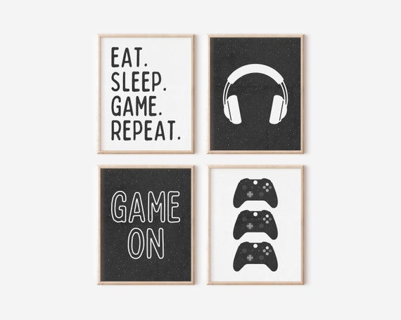 Gaming Prints, Gaming Poster, Gaming Wall Art Set of 4, Gaming Room Decor, Gamer Gift, Games Room Art, Boys Bedroom Decor, Video Game Prints