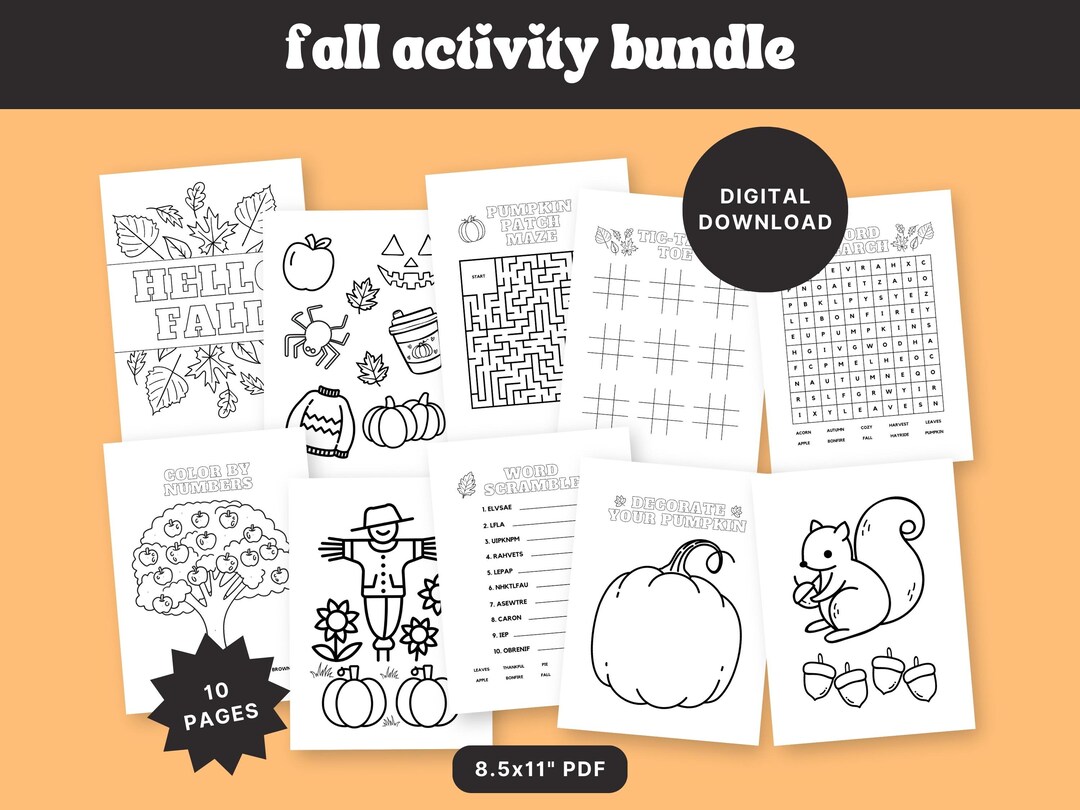 Printable Fall Activities for Kids | Printable Activity Bundle