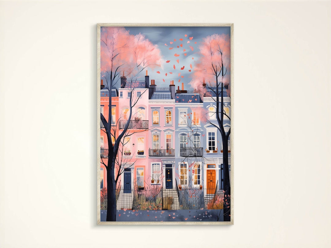 Notting Hill London Print Poster Canvas Row Of Houses England Travel notting-hill-london-print-poster-canvas-row-of-houses-england-travel