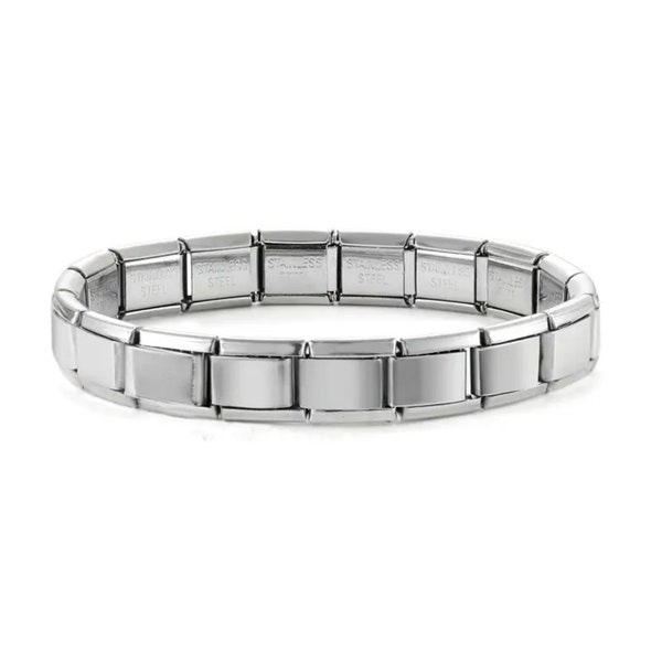 Italian charm starter bracelets, women men’s bracelet,  fits 9mm classic Italian charm bracelets, stainlees steel bracelet, shiny bracelets,