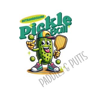 Happy Pickleball Paddle Extraordinaire PNG PDF SVG digital download Cricut Sublimation Cameo - Bonus png file with Extraordinaire removed