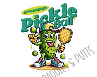Happy Pickleball Paddle Extraordinaire PNG PDF SVG digital download Cricut Sublimation Cameo - Bonus png file with Extraordinaire removed