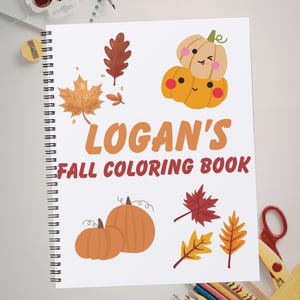 Libro para colorear de otoño con nombre personalizado / Páginas de actividades de otoño personalizadas (Descarga en PDF)