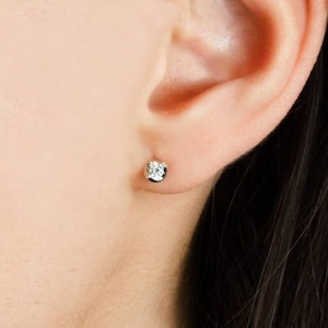 Solitär Diamant Ohrstecker, Lotus Blume Ohrstecker, 14k Gold Cluster Helix Piercing, Marquise Form, Hochzeitsgeschenk, Mutter Tochter Geschenk
