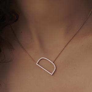 14K Gold Diamond Initial Necklace: Pave Letter Pendant, Personalized Charm