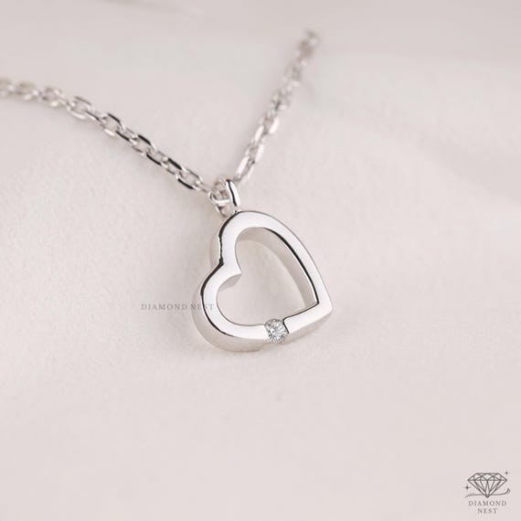 Pandora Sparkling Heart Necklace Dainty Necklace Pandora