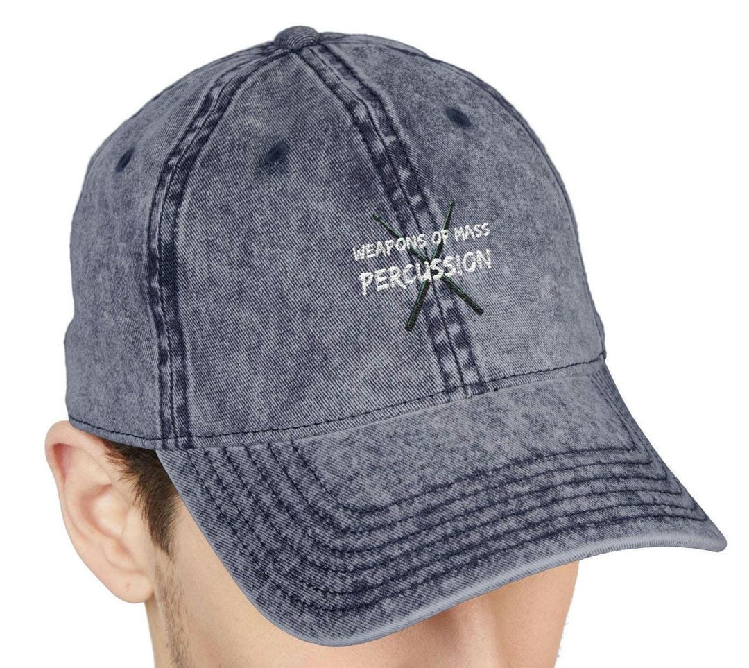 Drummer Embroidered Hat, Weapons of Mass Percussion Drummer Dad Hat ...